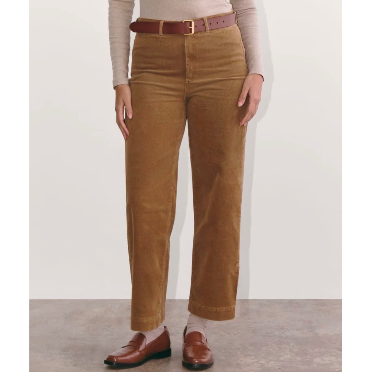 Everlane The Sailor Pant In Corduroy Size 12 Brown Straight Leg High Rise Preppy